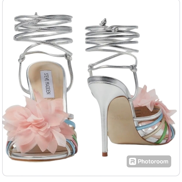 🦃TODAY ONLY🦃Steve Madden Multicolor Metallic Sandals Stiletto New Sz 8.5 - Picture 2 of 12